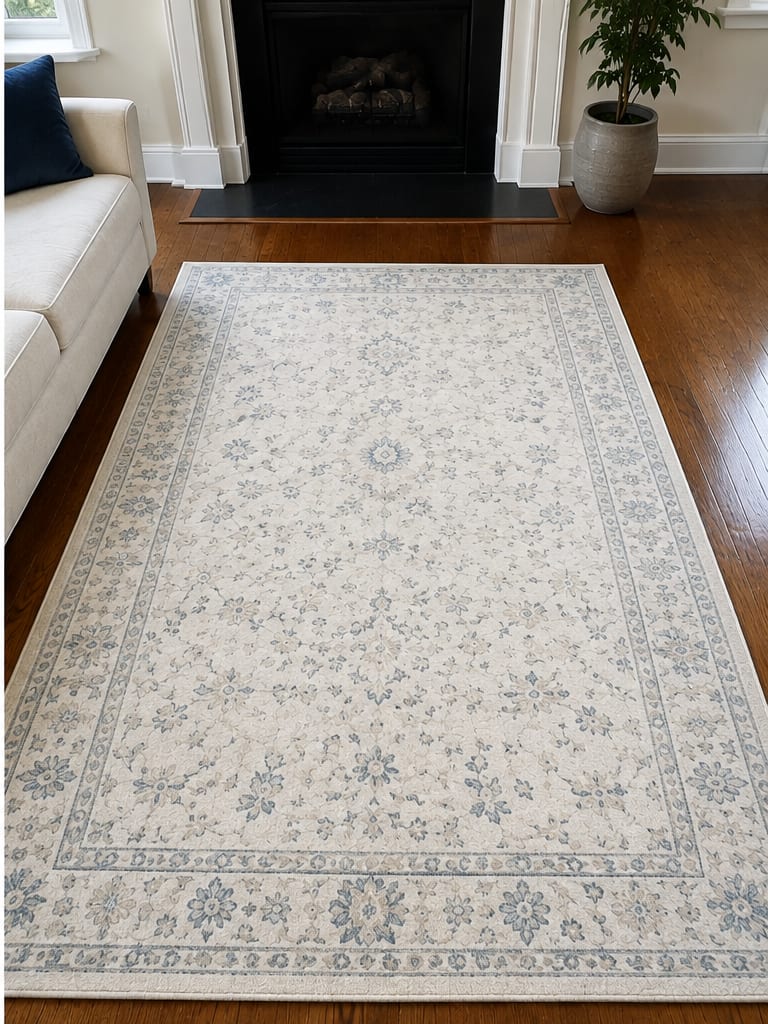Same area rug after cleaning, colors restored
